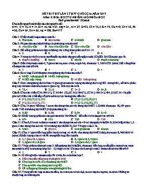Đề thi thử THPT Quốc gia lần 2 môn Hóa học năm 2017 (Theo cấu trúc của Bộ GD & ĐT)